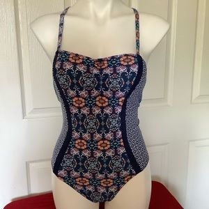 Helen Jon Grace Bay Boho XS Navy Multi One Piece Swimsuit